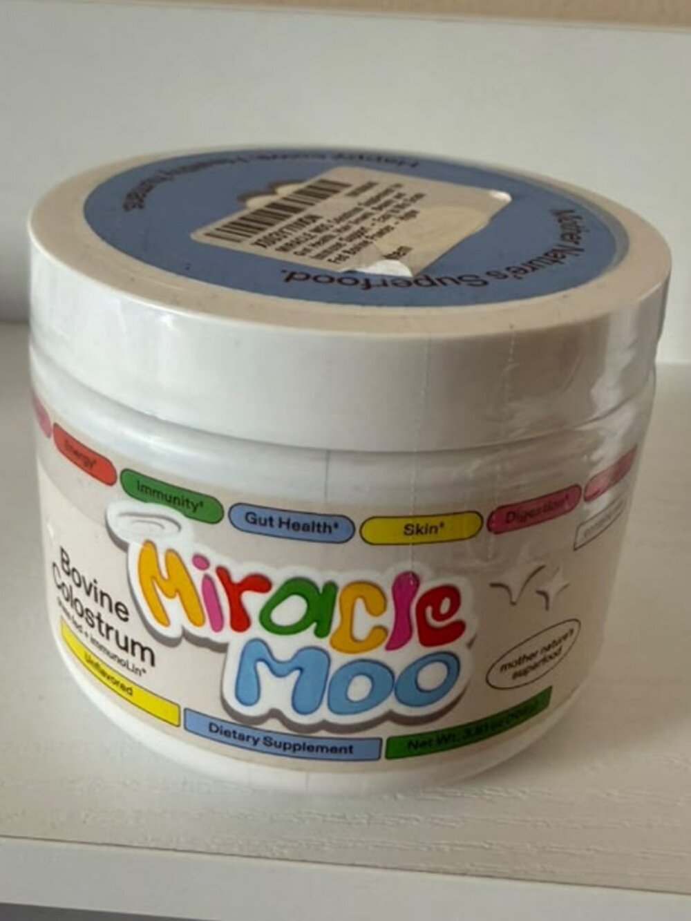 Miracle Colostro Moo MilagroMoo, Calostro Bovino Con 108 Gramos Tamaño Grande, P